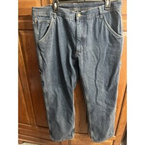 Key Mens 38x30 Dark Wash Flannel‎ Lined Carpenter Heavy Denim Jeans